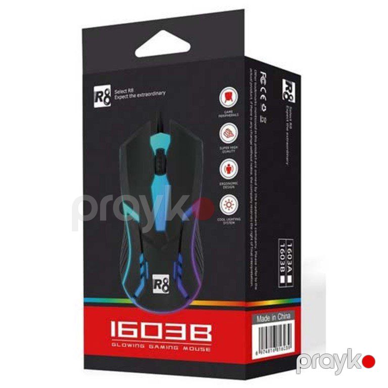 RGB mouse R8 1603B USB — Periferik cihazlar, Bakı (2)