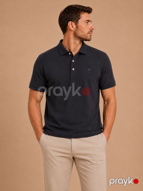 Polo kişilər üçün G1967, tünd göy, pambıq, ölçü 3XL — Bakı