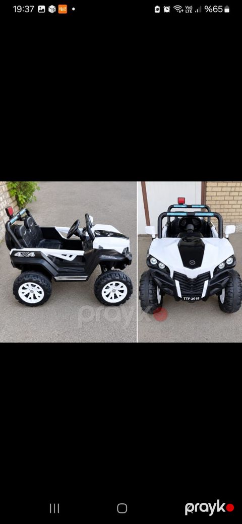Uşaq üçün elektrikli off-road maşın - Korpusu: ağ-qara rəngdə — Naxçıvan