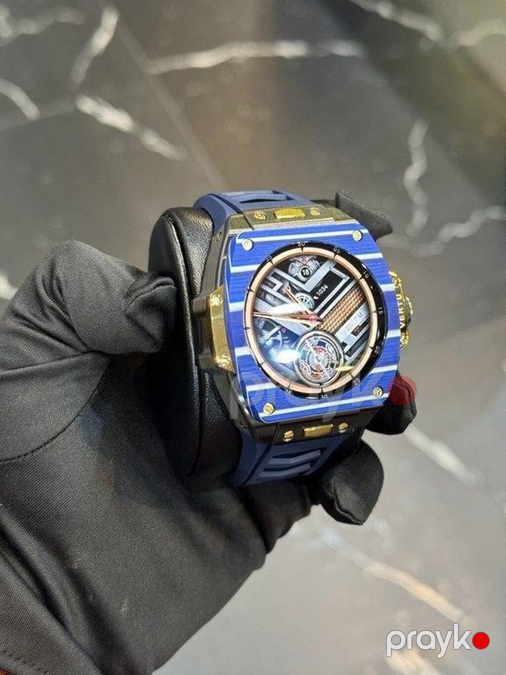 Smart saat "vertu watch blue carbon gold blue strap 2025" Vertu — Ağıllı saatlar, Bakı (2)