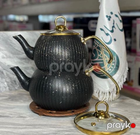 Çaydan dəsti 3162, qranit, qara/qızılı, 2500 ml — Bakı
