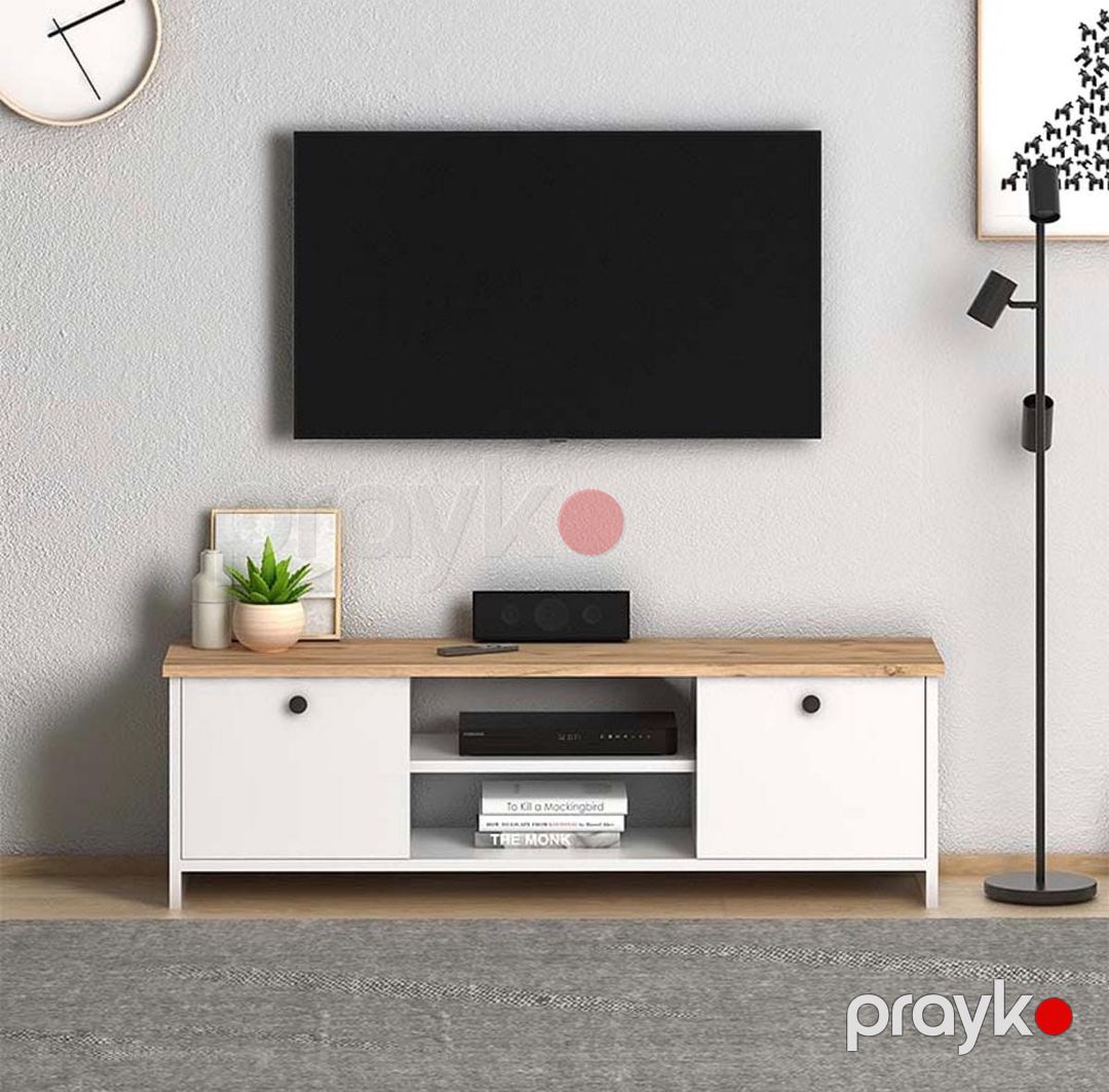 TV üçün tumba ev_13900357, laminat/LDSP, ağ/qəhvəyi, 30x160x40 sm — Mallar, Bakı (2)
