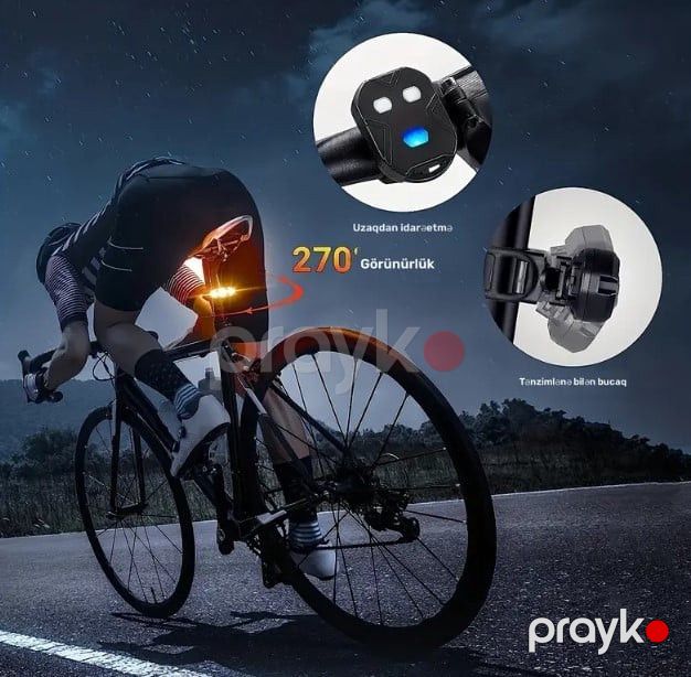 Velosiped fənəri dönmə siqnalı, USB doldurulan, litium-polimer batareya, LED işıqlar, oturacaq dirəyi üçün - bikesport_76 — Mallar, Bakı (3)