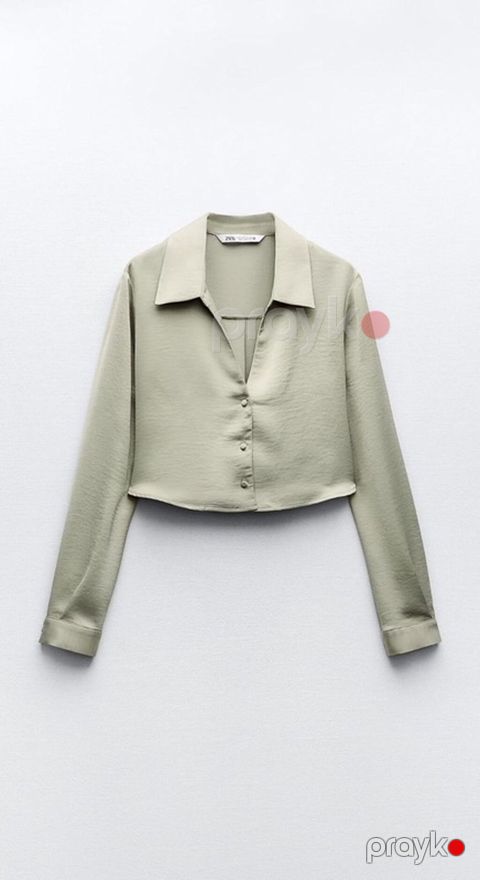 Saten materialı crop bluz yenidir ölçü səhv olduğu üçün satılır — Sumqayıt