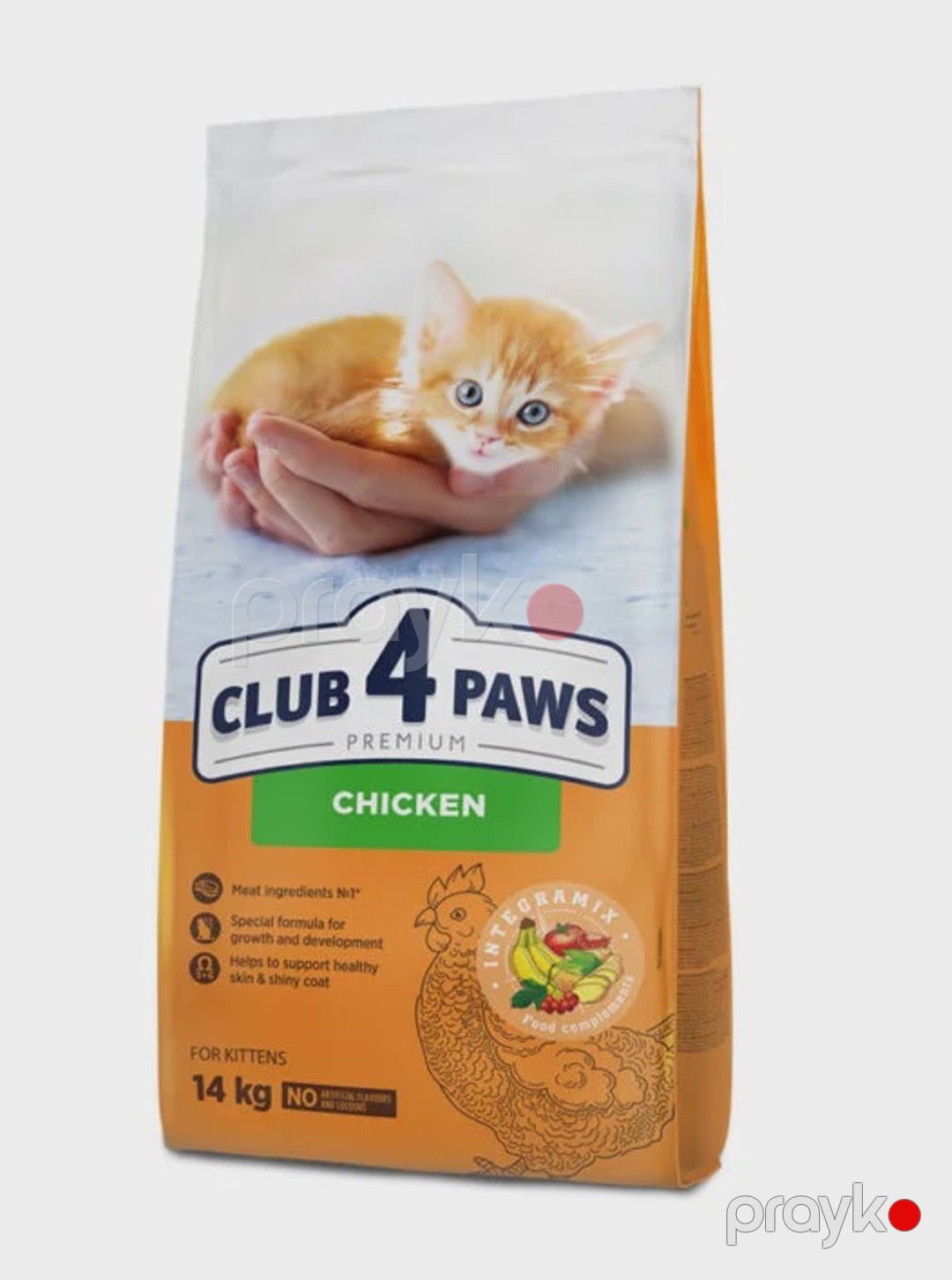 Pişik balaları üçün quru yem Club 4 Paws For Kittens toyuq dadı ilə, 14 kq — Mallar, Bakı