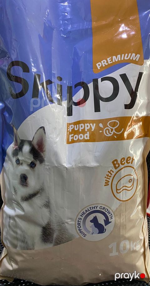 Quru yem Skippy Puppy Food, bala itlər üçün, mal əti ilə, 1 kq, çəki ilə — Bakı