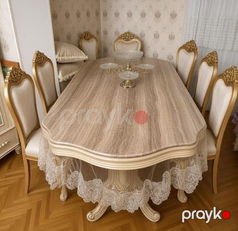 Qonaq otağı üçün, İşlənmiş, Açılan, Oval masa, 8 stul — Digah