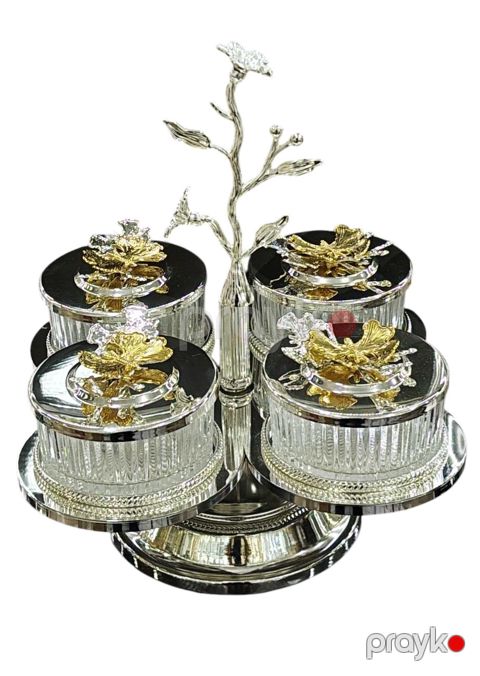 Çərəz qabı, bərkidilmiş şüşə, 22.5 sm, şəffaf/gümüşü — Bakı