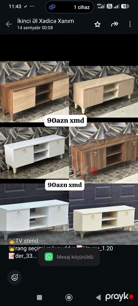 TV stend rəng seçimi mövcuddur Uzunu_1.20 der_33 Hun_52 — Bakı