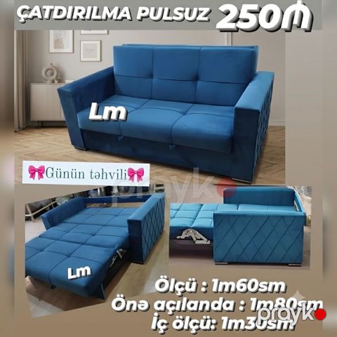 Amerikanka divan Yeni və sifarişlə Qiymət 250₼ Ölçü 1m60sm Önə — Bakı