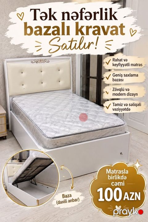 Tək nəfərlik bazalı kravat satılır. Ağ rəngli, zövqlü və modern — Bakı