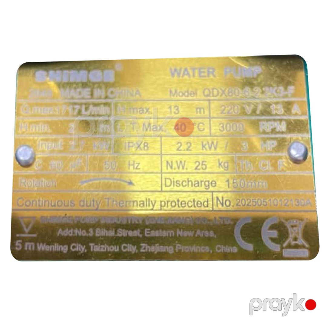 Drenaj nasosu Shimge QDX80-6-2.2K3-F 2649 — Mallar, Bakı (2)