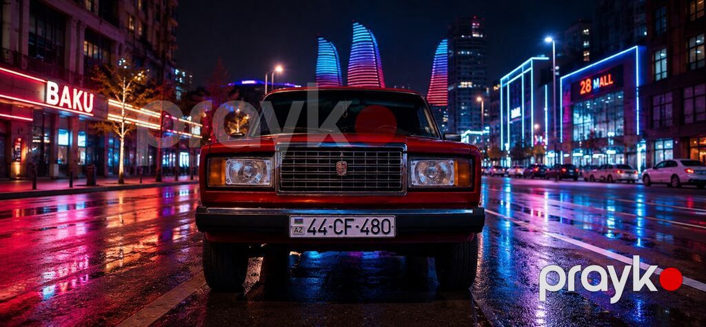 Klassik VAZ 2107 axtaranlar üçün retro üslubda, orijinal görünüşlü — Avtomobillər, Salyan (4)