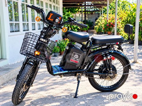 Elektrikli velosiped. Şəkillərdə görünən model qara rəngdə — Zaqatala