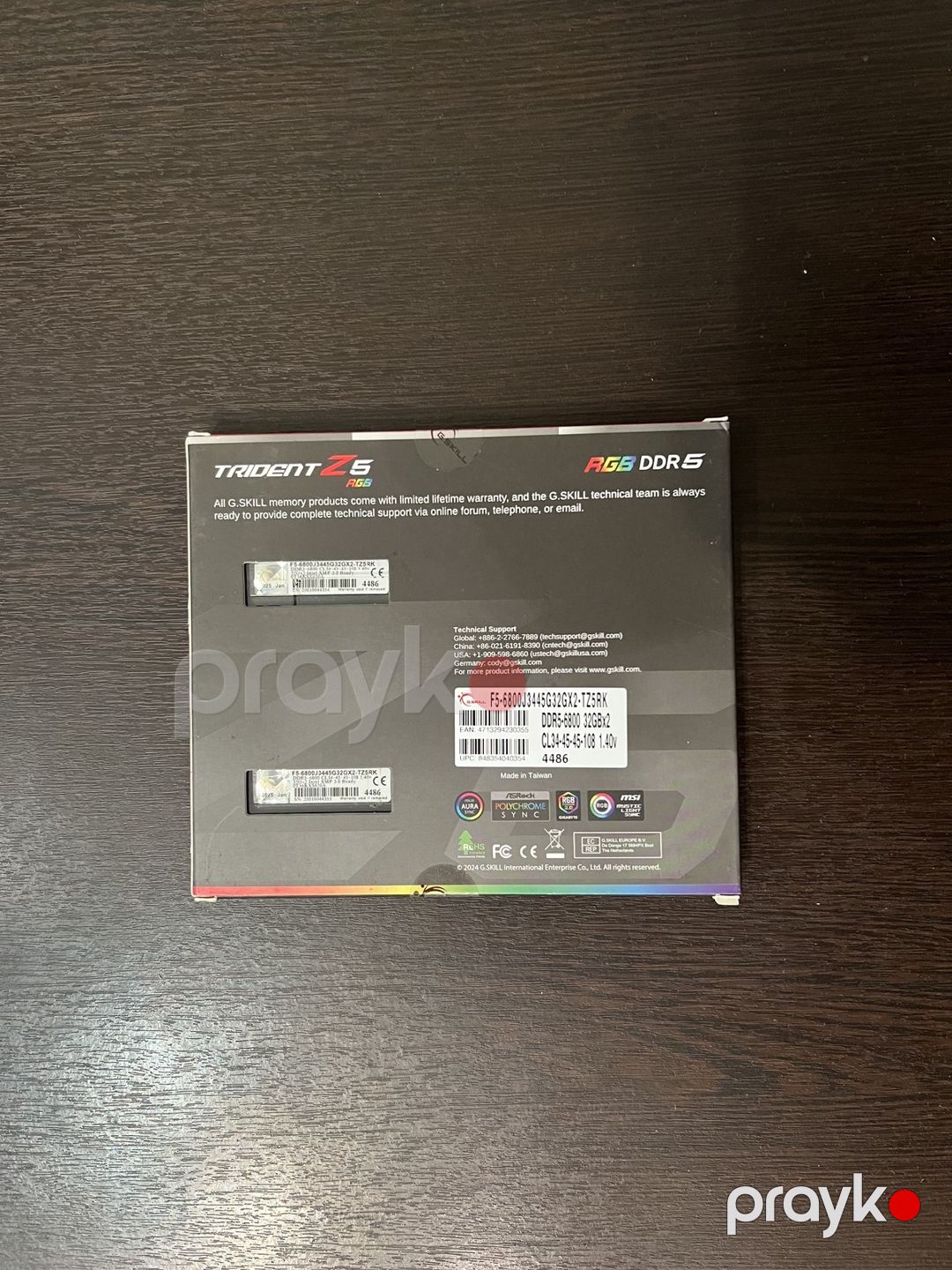 G.skıll Trident Z5 RGB DDR5 64GB(2x32) 6800Mhz CL34 — Kompüterlər və noutbuklar, Bakı (2)