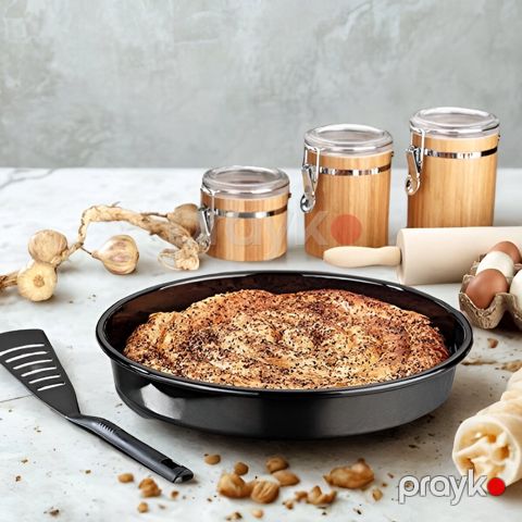 Bişirmə üçün tava elektrikli soba üçün, metal, qara rəngdə, 34 sm - nh_8zumvefger6 — Bakı