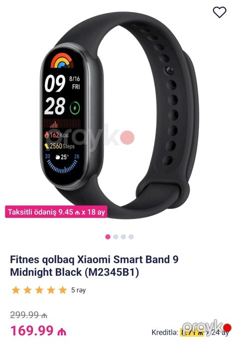 Yeni, Smart qolbaq, Xiaomi, rəng - Qara — Mehdiabad