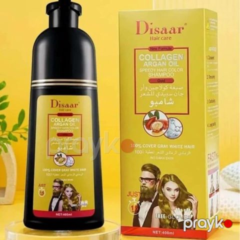 Saçlar üçün şampun-boya Disaar Collagen Argan oil, qızılı, 400 ml — Bakı