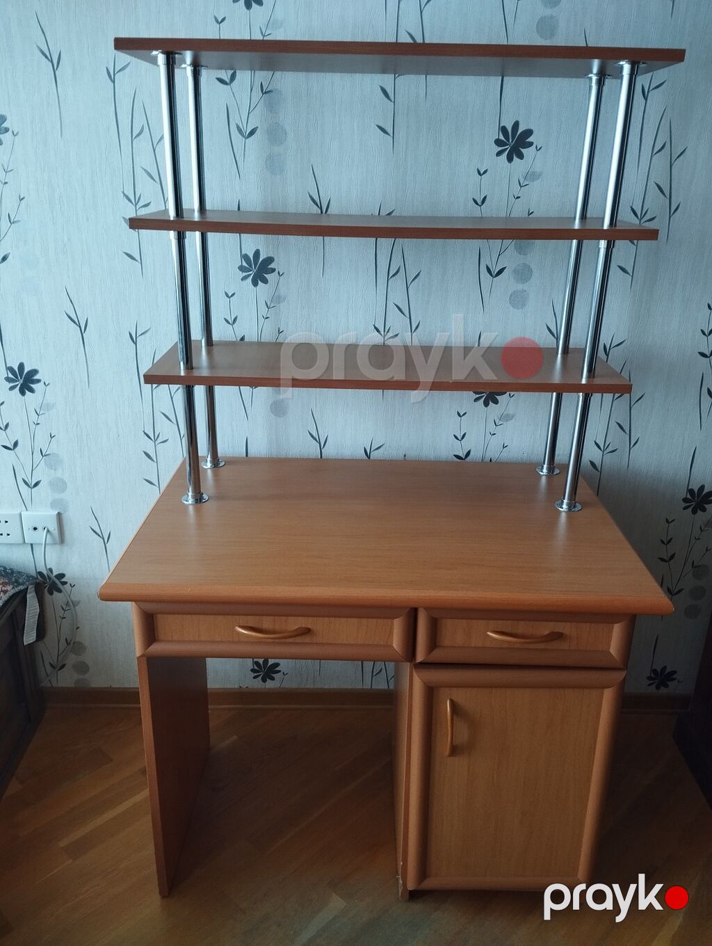 Düz masa, Polkalı, Siyirməli, Teksturalı laminat — Kompüter masaları və kresloları, Bakı (7)