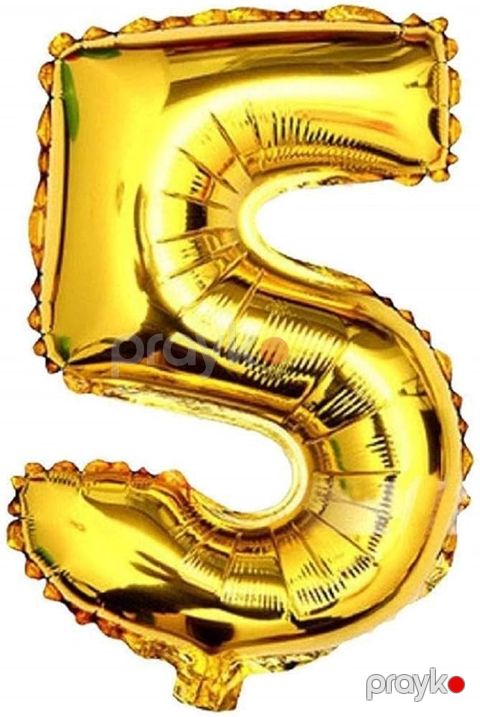 Şar, 5 rəqəmi, folqa, qızılı, helium və hava ilə doldurulan, 81 sm — Bakı