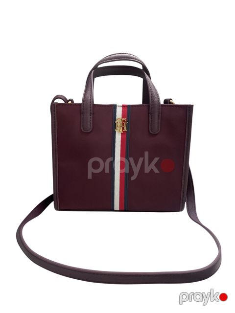 Kross-bodi çanta qadınlar üçün Tommy Hilfiger XW03720, poliuretan, tünd qırmızı — Bakı