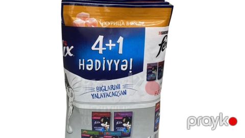 Nəm yem pişiklər üçün Felix, 4 + 1, 75 q — Bakı