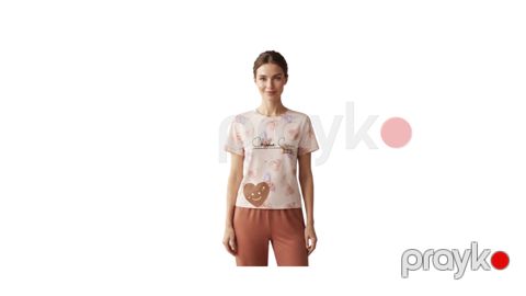 Şalvarlı pijama dəsti 2764292, qəhvəyi, pambıq, ölçü XL — Bakı
