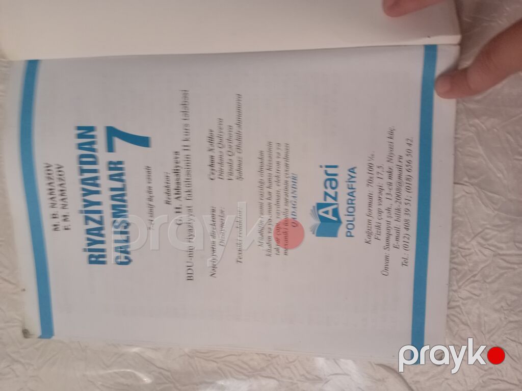 Riyaziyyatdan Çalışmalar 7 – 7-ci sinif üçün vəsait Müəlliflər: M. B — Kitablar, Bakı (3)