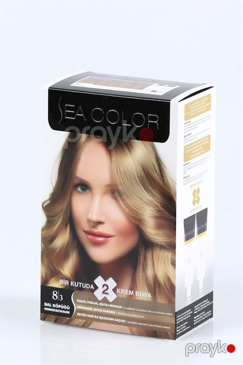 Krem-boya saçlar üçün Sea Color 8.3 Bal Köpüğü, Bal köpüyü rəngi, 100 ml — Bakı
