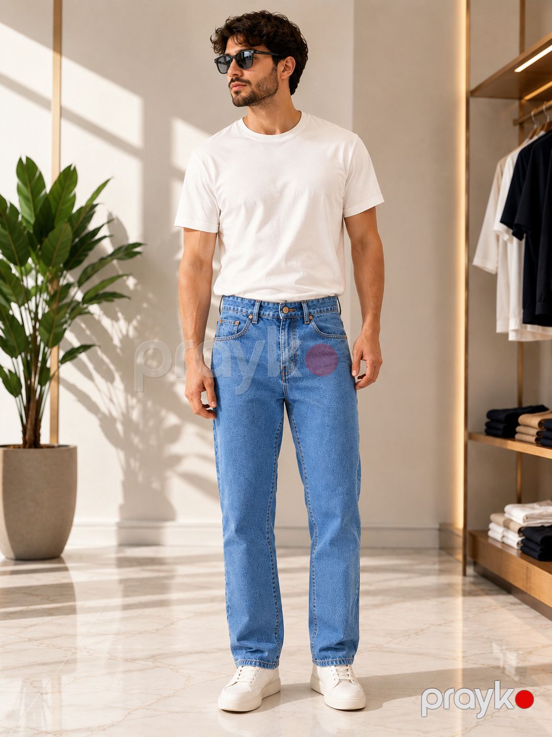 Düz cins 2579069, açıq mavi, denim, ölçü 32 — Mallar, Bakı (2)