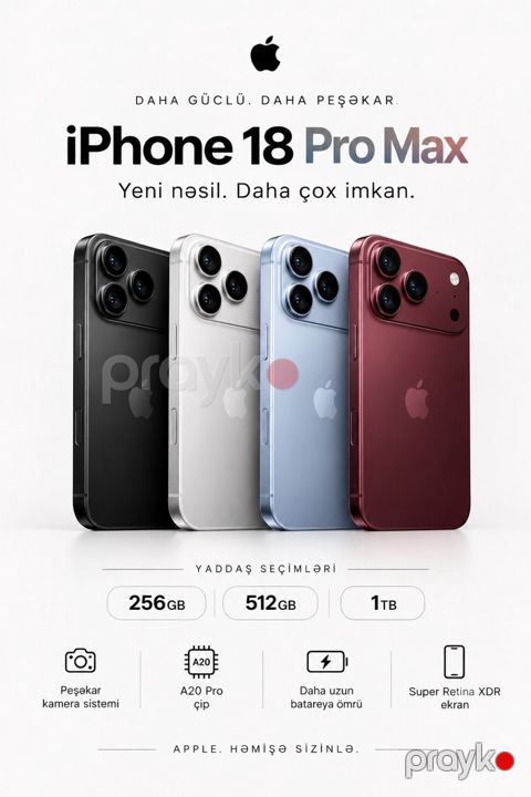 Apple iPhone 18 Pro Max Black 256GB/12GB sifarişi — Bakı