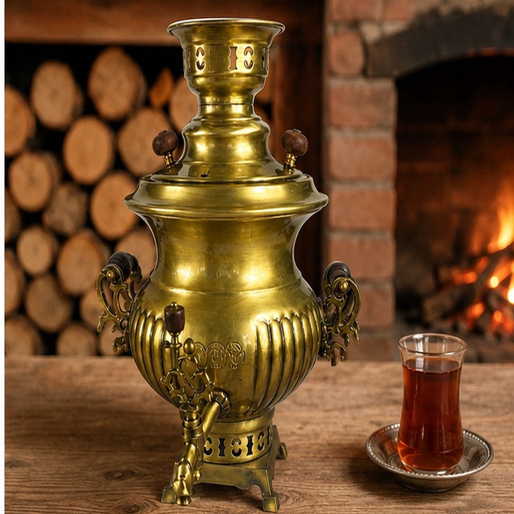 Samovar No brand, 3000 ml, Latun, Qızılı — Mallar, Bakı (2)