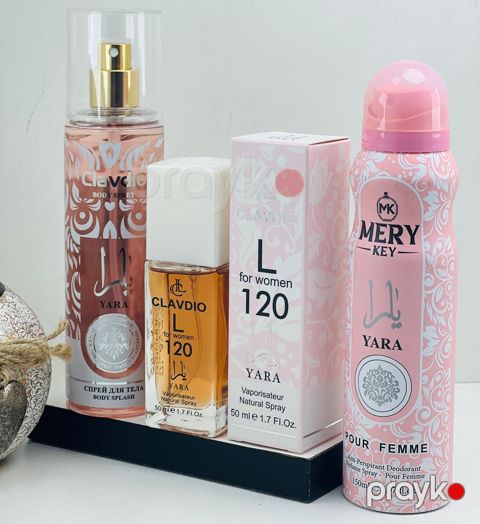 No Brand YR-120 qadınlar üçün ətir dəsti (bədən üçün sprey 180 ml + ətir suyu 50 ml + dezodorant 150 ml) — Bakı
