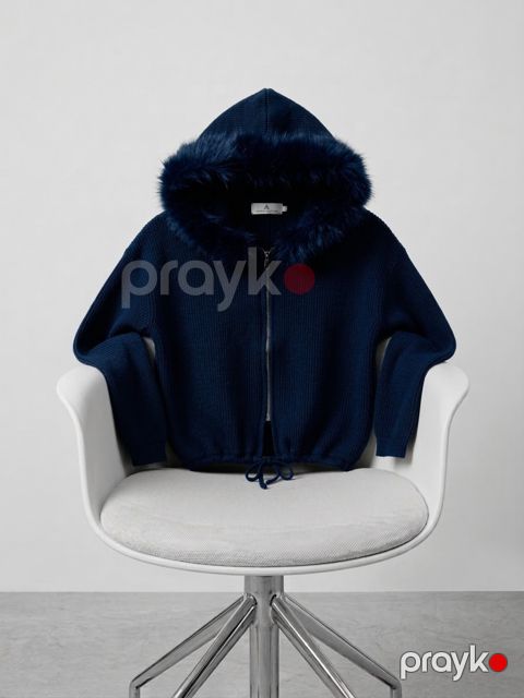 Qadın üçün jaket, tünd göy, trikotaj, ölçü One size — Bakı