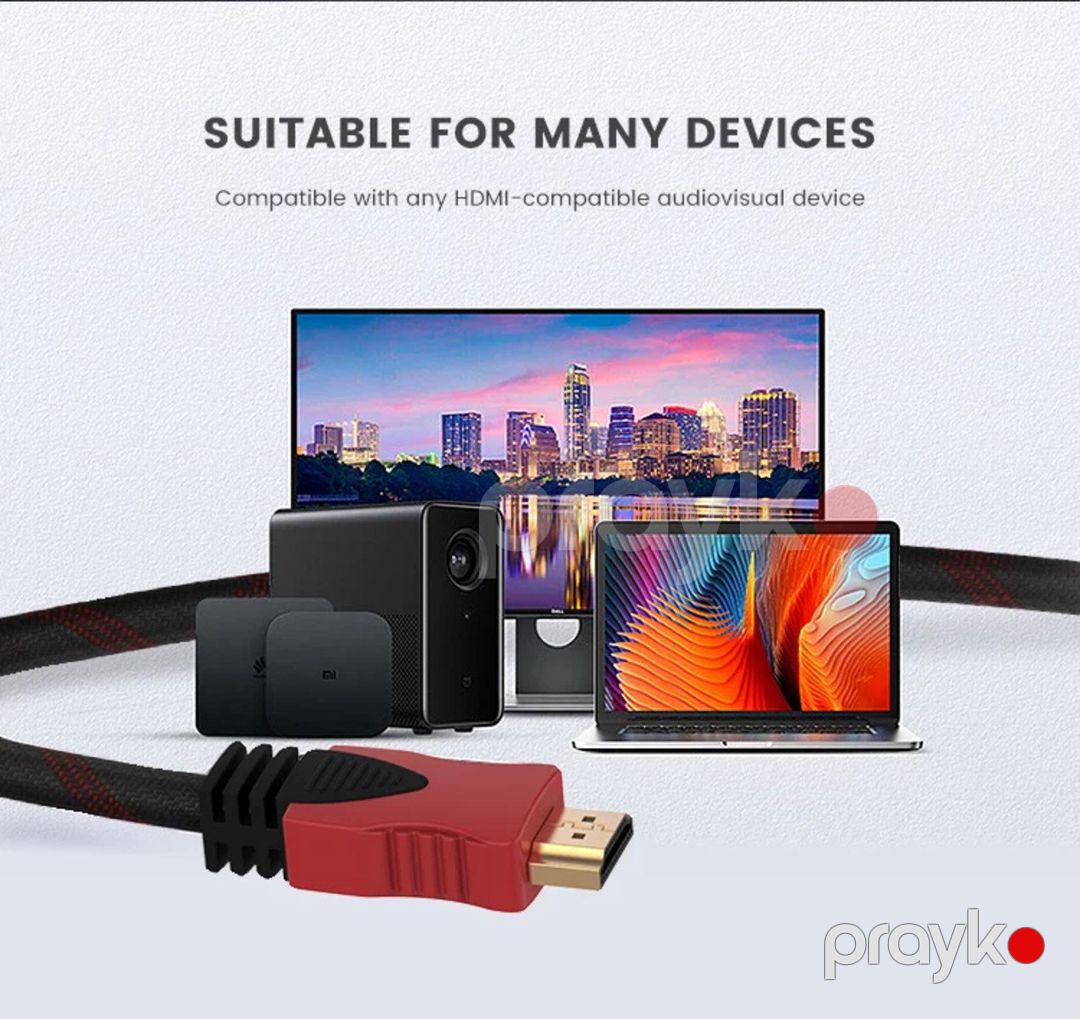 3 Meter HDMI (Male) to HDMI (Male) Cable with 1080p 4K Shielded High Definition Cable Full HD — Periferik cihazlar, Bakı (11)