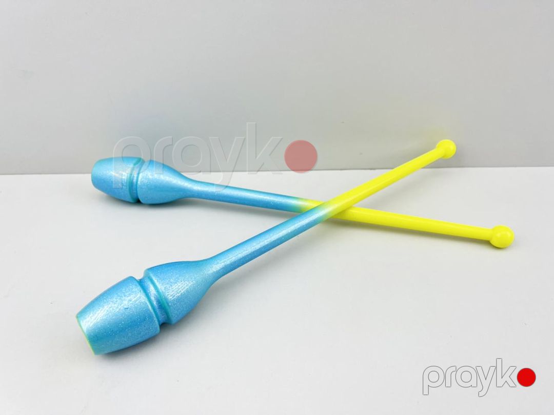 Bədii gimnastika üçün gürz, mavi/sarı, 35 sm — Mallar, Bakı (2)