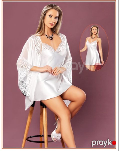 Qadınlar üçün kombinasiya shn030-3101-10, ağ, atlas, ölçü M — Bakı