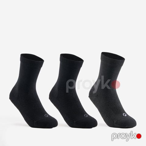 İdman corabları Decathlon RS 160, hündür, qara/boz, ölçü 31-34, 3 cüt — Bakı