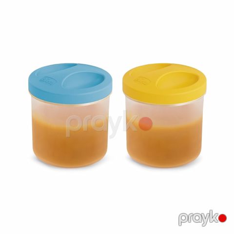 Qida saxlama konteyneri Chicco, 250 ml, 2 ədəd, sarı/mavi - 60181300000 — Bakı