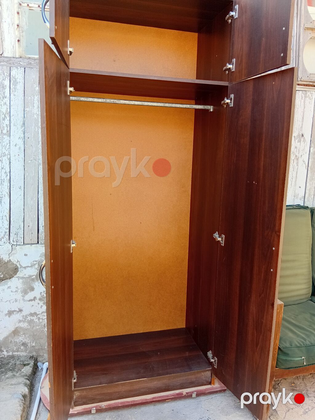 İki bölməli paltar şkafı - Material: laminat/LDSP, tünd qoz rəngi — Şkaflar, Bakı (2)