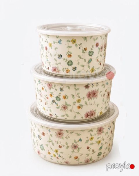 Qida saxlama konteyner dəsti No brand, Dairə, 1000/400/500 ml, Keramika — Bakı