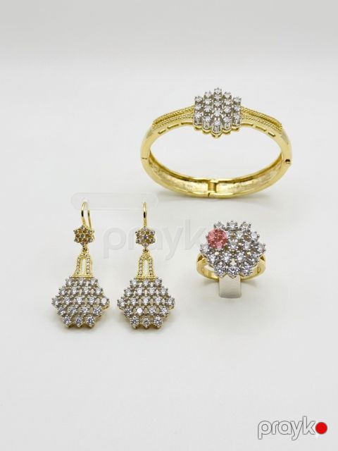 Bijuteriya dəsti Xuping Jewelry Qolbaq və sırğa və üzük Qadınlar üçün Bijuteriya ərintisi Qızılı 2026-33073 — Bakı