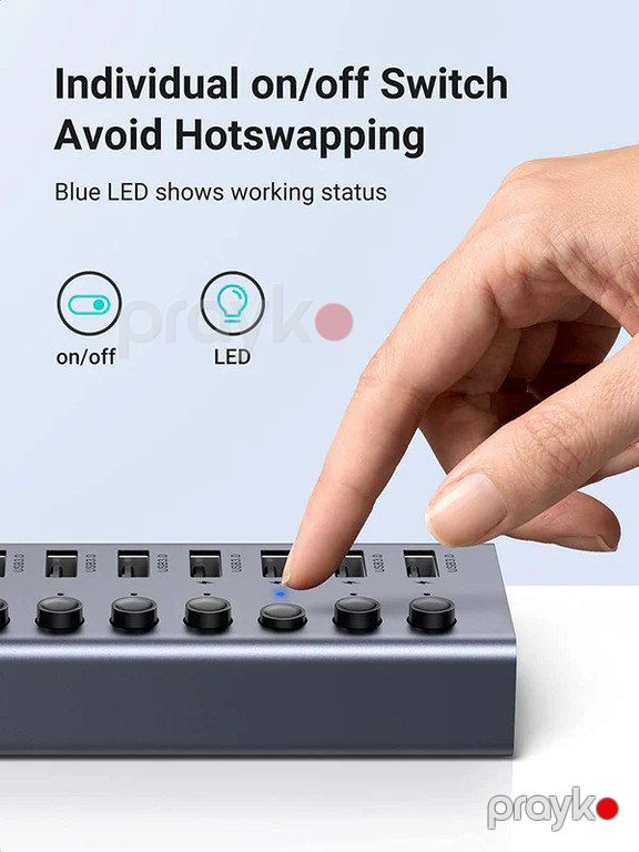 7 Girişli USB 3.0 hub "ugreen 90307 (CM481)" — Periferik cihazlar, Bakı (2)
