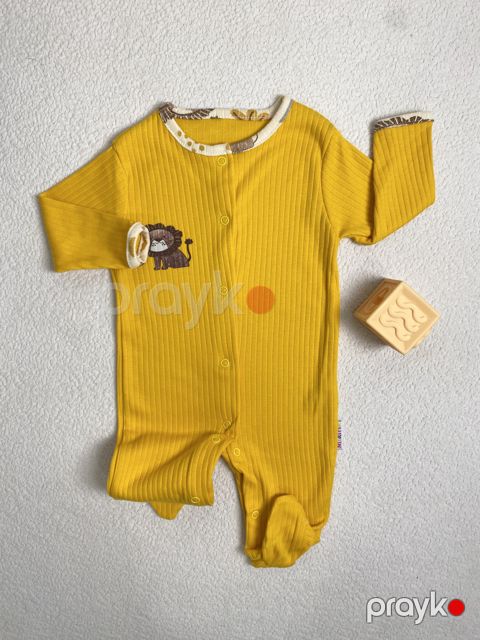 Yenidoğulmuş uşaqlar üçün kombinezon, pambıq, sarı, ölçü 3-6 ay — Bakı