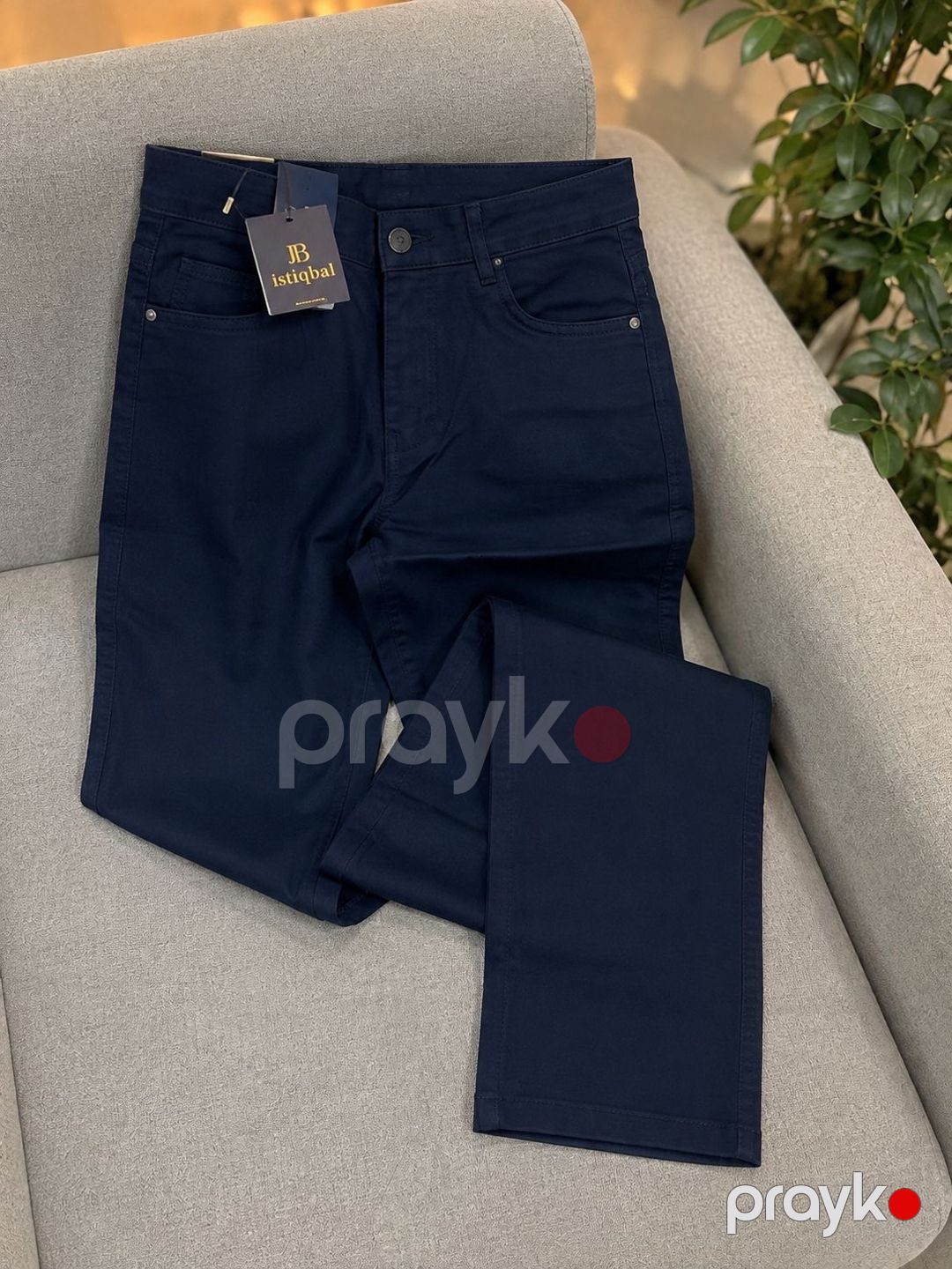 Düz cins, Tünd göy, Pambıq, ölçü 38 — Mallar, Bakı (2)