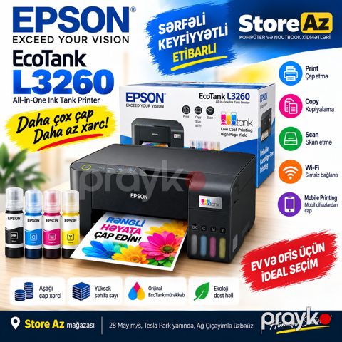 Epson EcoTank L3260 All-in-One Printer — Bakı