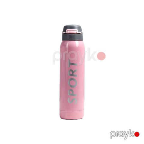 İdman su qabı Sport TS-726, 5,5х23 sm, çəhrayı/gümüşü, 500 ml — Bakı