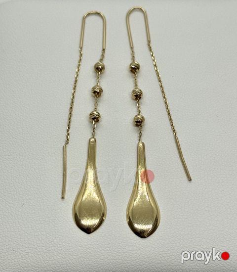 Sırğa qadınlar üçün Golden Gold, qızıl 585 əyar — Bakı