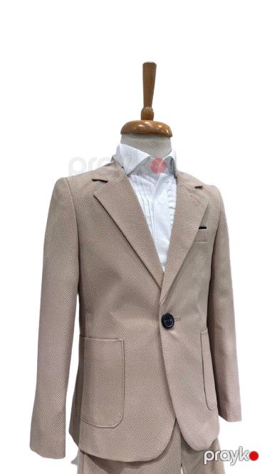 Oğlanlar üçün şalvarlı dəst, bej, pambıq-kətan/polyester-viskoz-elastan, ölçü 7 yaş — Mallar, Bakı (3)