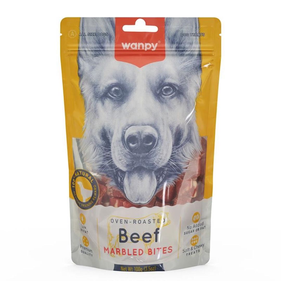 İtlər üçün məzə Wanpy Beef Marbled Bites, mal əti ilə, 100 q — Mallar, Bakı